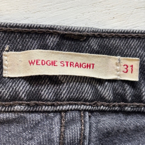 Levi's Wedgie Straight Jeans Black Gray Cutoff Fray 31 - Picture 4 of 10